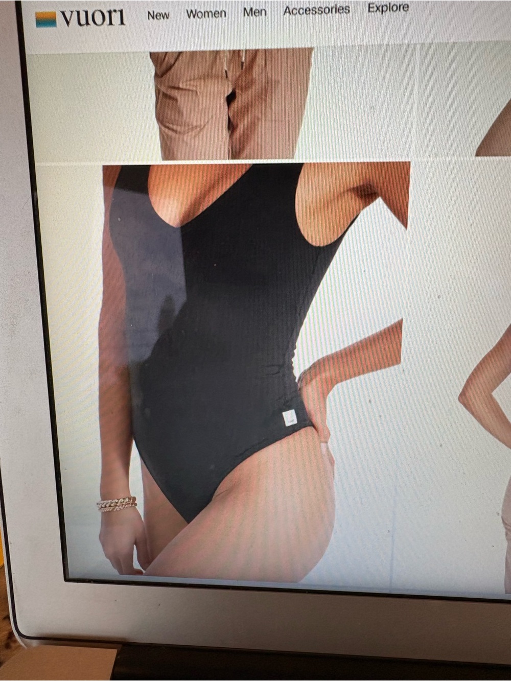 Vuori Black V-Neck Bodysuit
